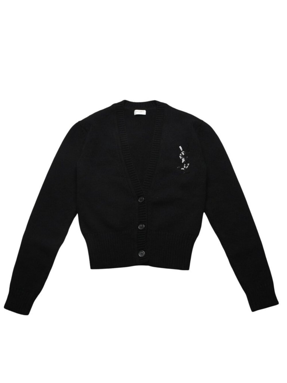 Saint Laurent Paris Cardigan Sequin Black
